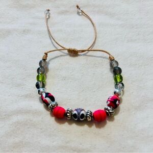 Colorful Beaded Bracelet with Adjustable Cord